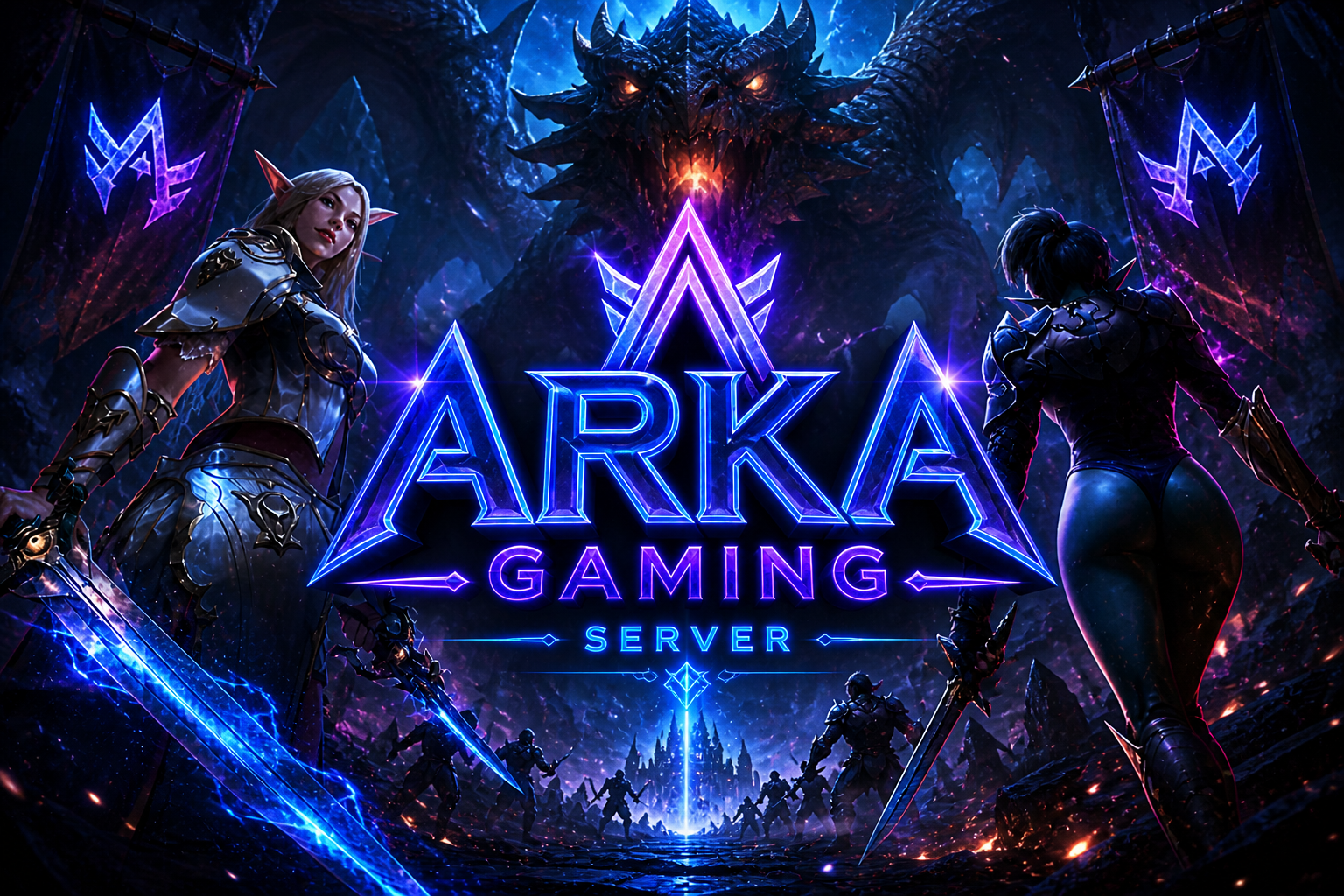 Arka Gaming Server - Lineage II Cross-Class x100 con personajes épicos y dragón oscuro